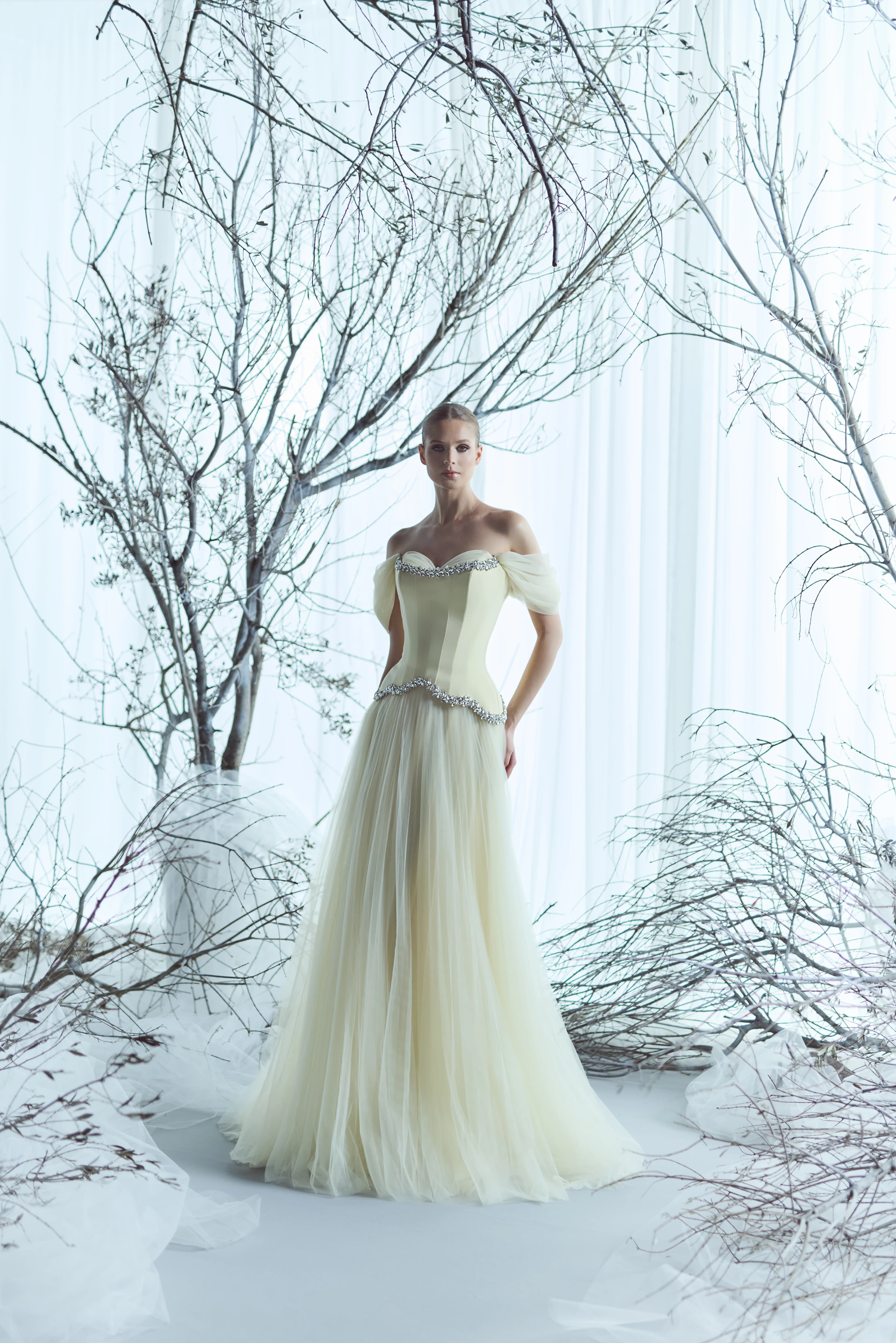 Korse Detaylı, Kabarık Tül Elbise